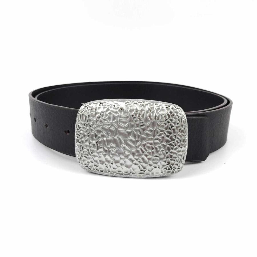 バックル シルバー シンプル タタキ上げ のみ 8cmX5.7cm メタル ベルト