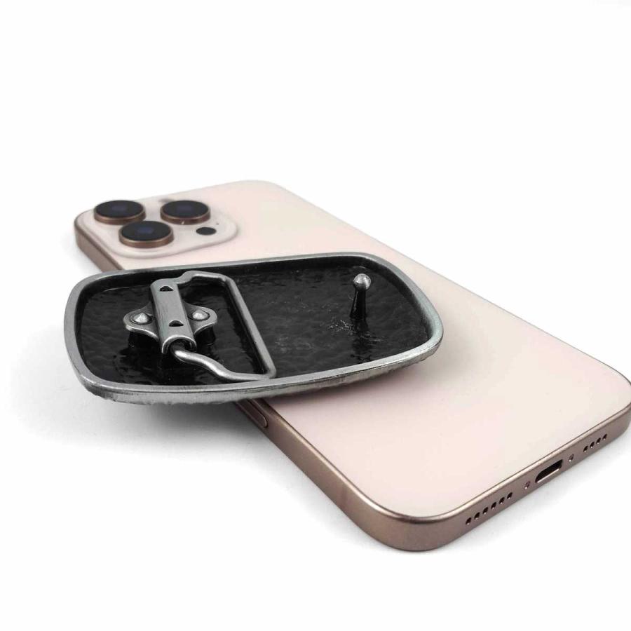 バックル シルバー シンプル タタキ上げ のみ 8cmX5.7cm メタル ベルト