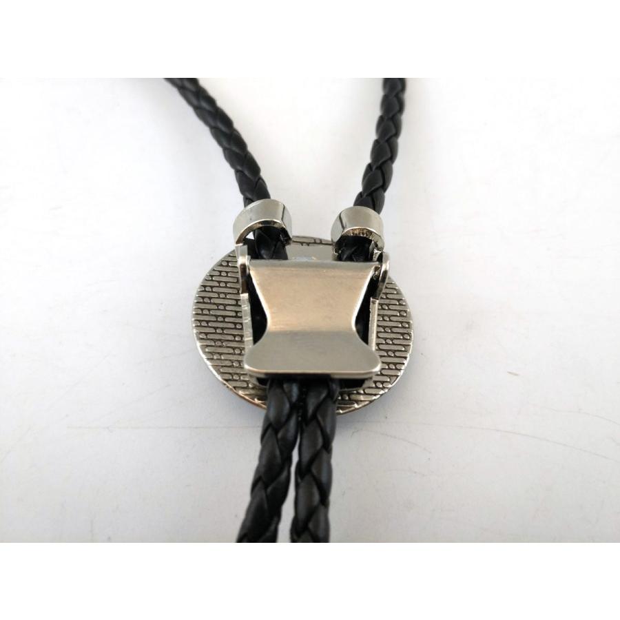 紐ループタイ ボロタイ アンティーク シンプル サークル 円 ブラックX