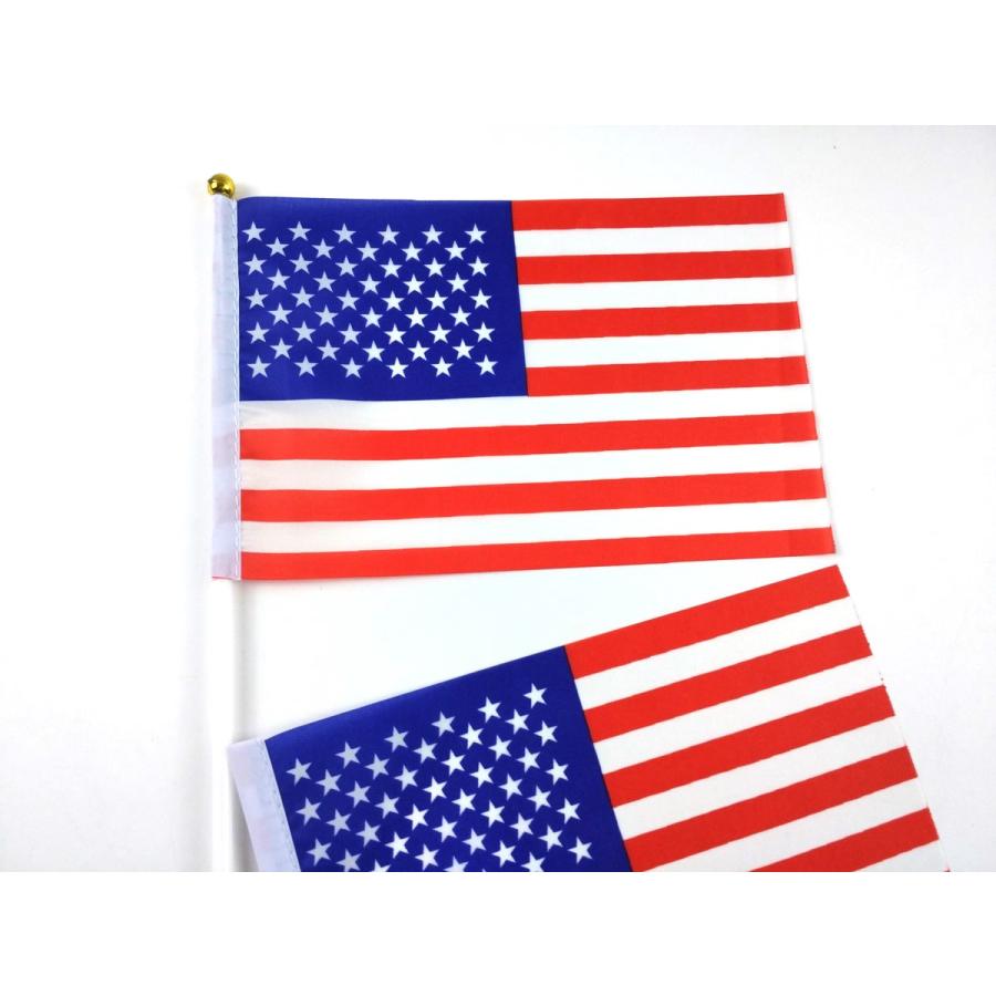 爆買 アメリカ国旗 ミニフラッグ 10点セット 8号 21cmX14cm 棒付き USA