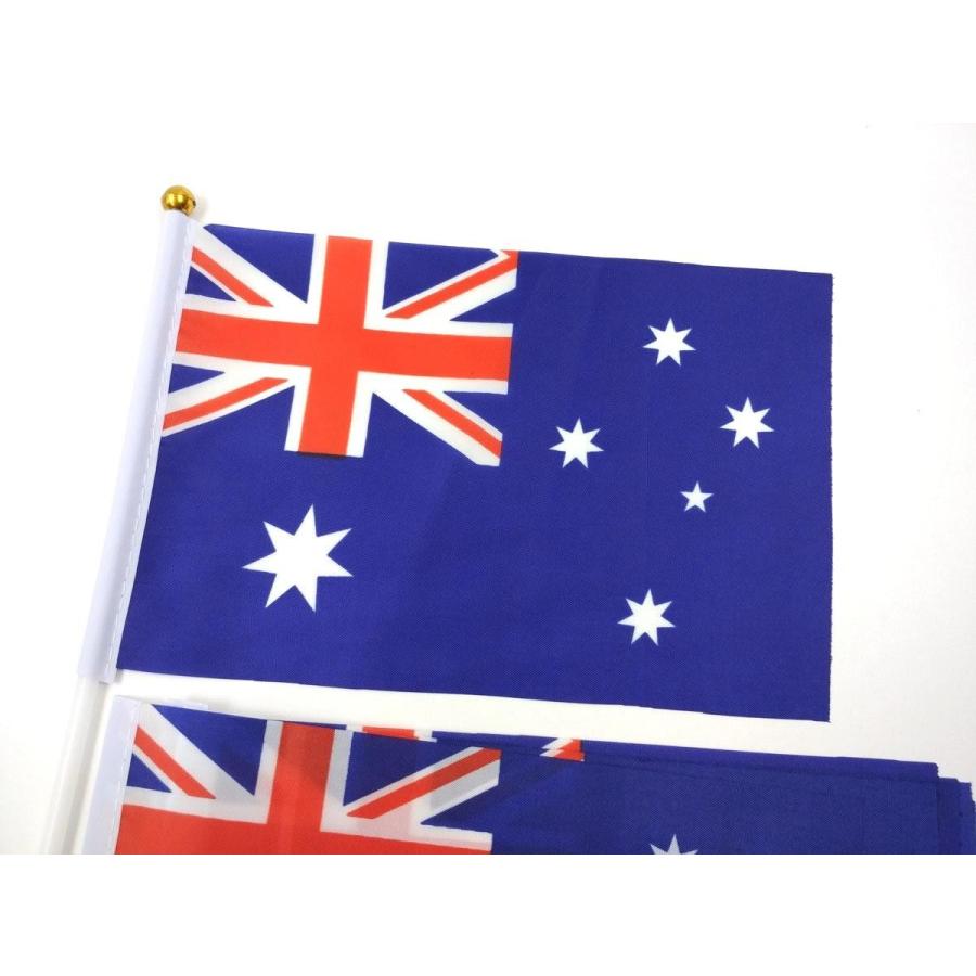 オーストラリア国旗 ミニフラッグ 10点セット 8号 棒付き 20.5cmX13.5cm 送料無料｜marutomostore｜02
