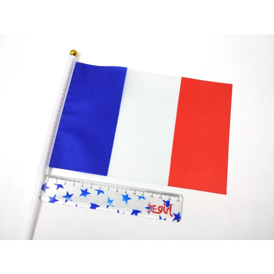 フランス国旗 ミニフラッグ 10点セット 21cmX14cm 8号サイズ 棒付き 三
