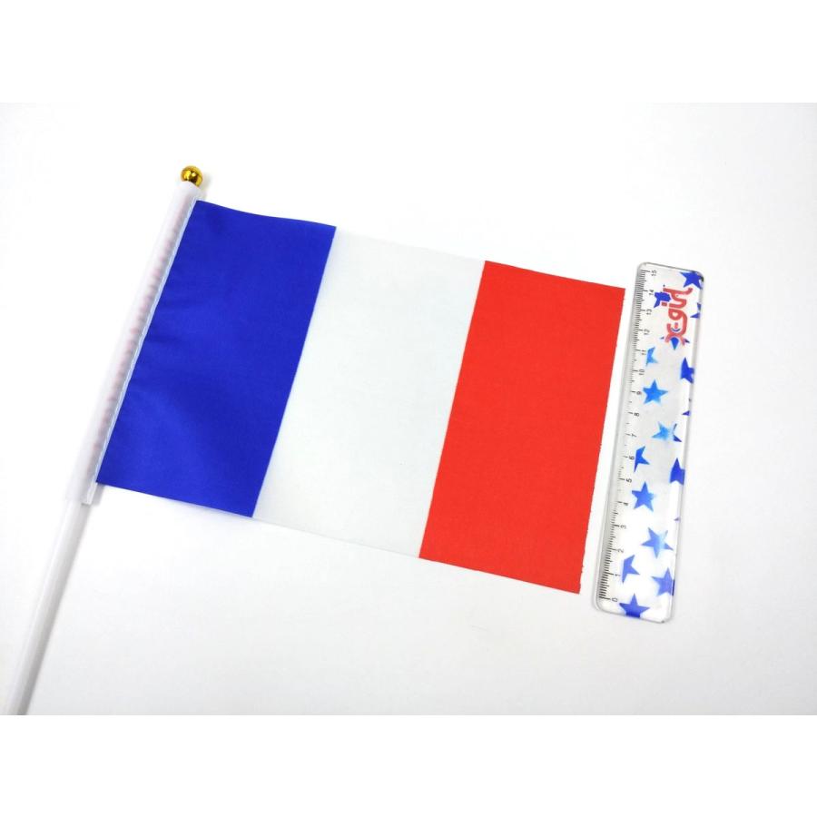 フランス国旗 ミニフラッグ 10点セット 21cmX14cm 8号サイズ 棒付き 三