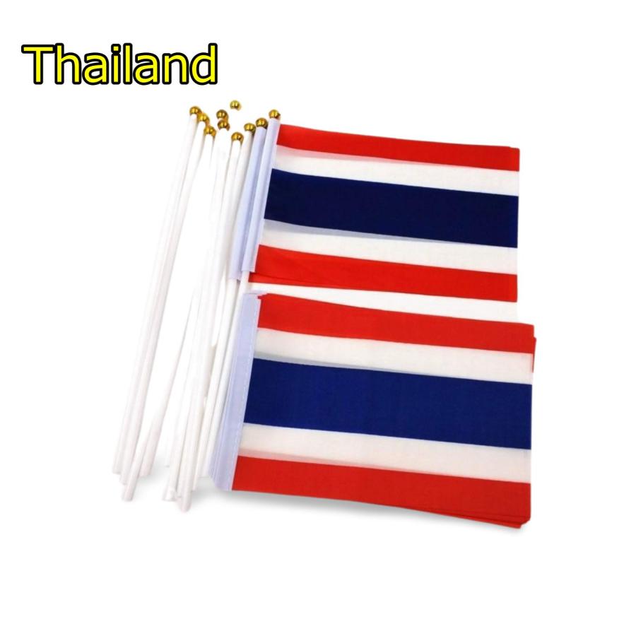 タイ国旗 ミニフラッグ 10点セット 8号 棒付き トン・トライロング Thailand 三色旗 意味 色 由来 似てる 昔 タイランド 象 タイ  国旗 旗 コスタリカ 泰 応援 : まるともストア - 通販 - Yahoo!ショッピング