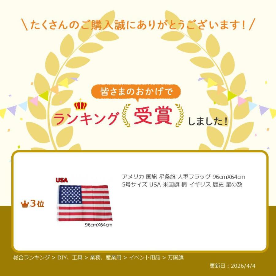 アメリカ 国旗 星条旗 大型フラッグ 96cmX64cm 5号サイズ Y3位 USA