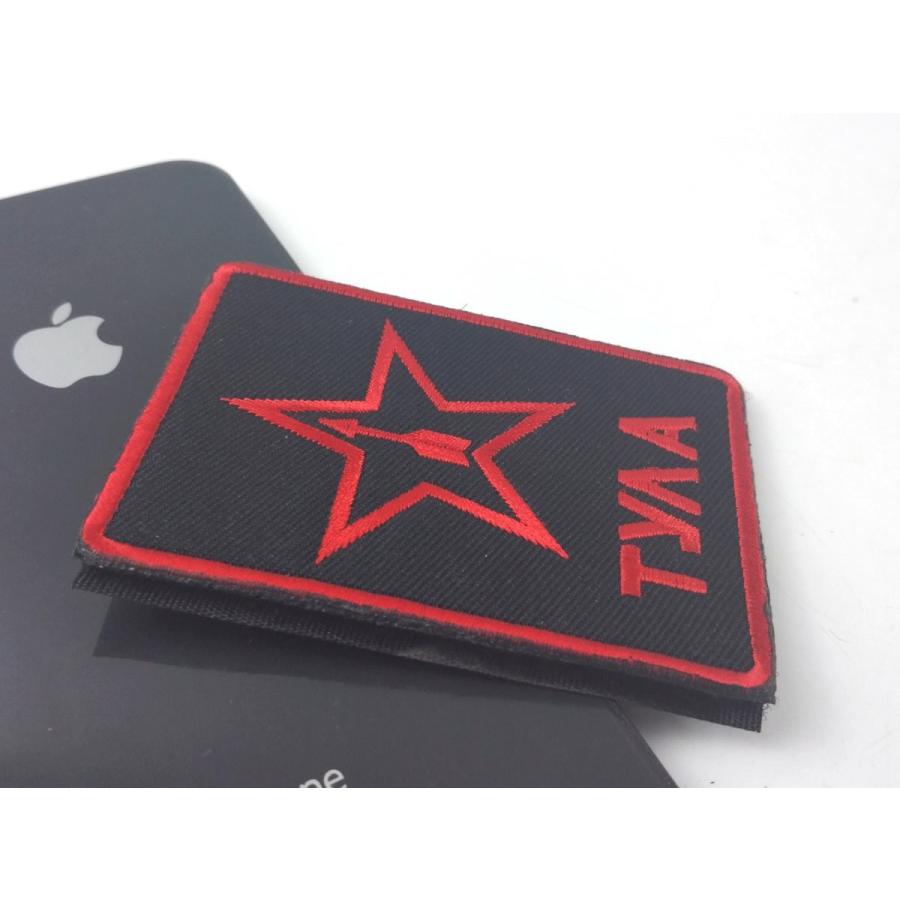 ロシア 星 矢 パッチ ワッペン ミリタリー ベルクロ ブラック 6cmx8cm