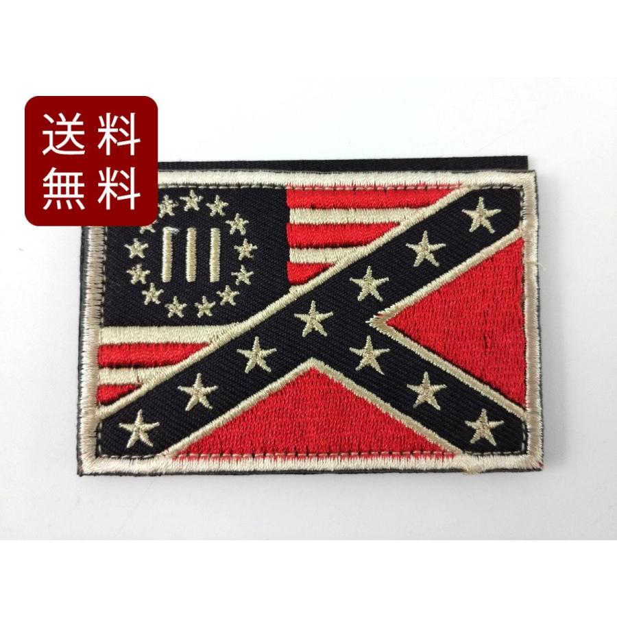 アメリカ海軍 レベルフラッグ＋III パッチ ワッペン レッド 7.5cmx5cm
