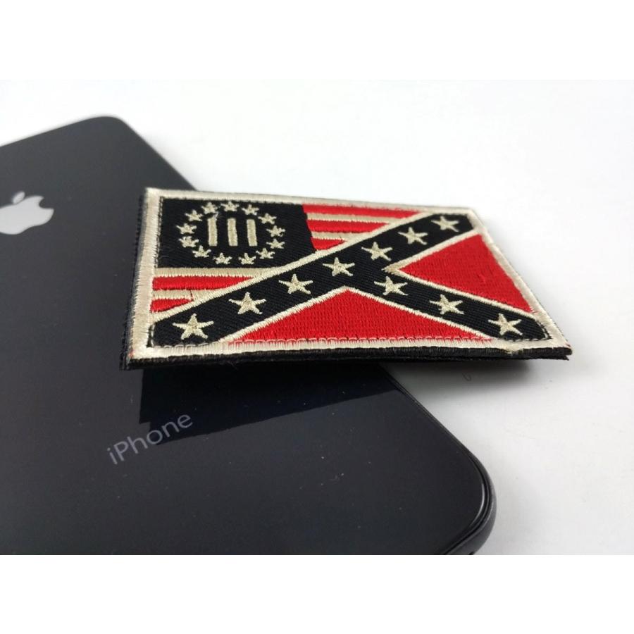 アメリカ海軍 レベルフラッグ＋III パッチ ワッペン レッド 7.5cmx5cm