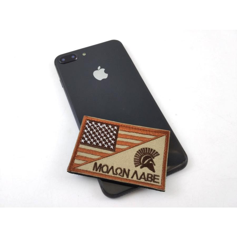 アメリカ国旗＋MOLON LABE ミリタリー パッチ ワッペン サバゲー