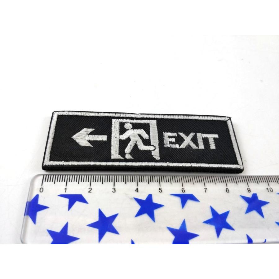 EXIT 非常口 パッチ ワッペン サバゲー ベルクロ ブラック おしゃれ