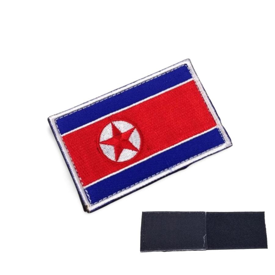 北朝鮮 国旗 パッチ ワッペン サバゲー ミリタリー ベルクロ DPRK