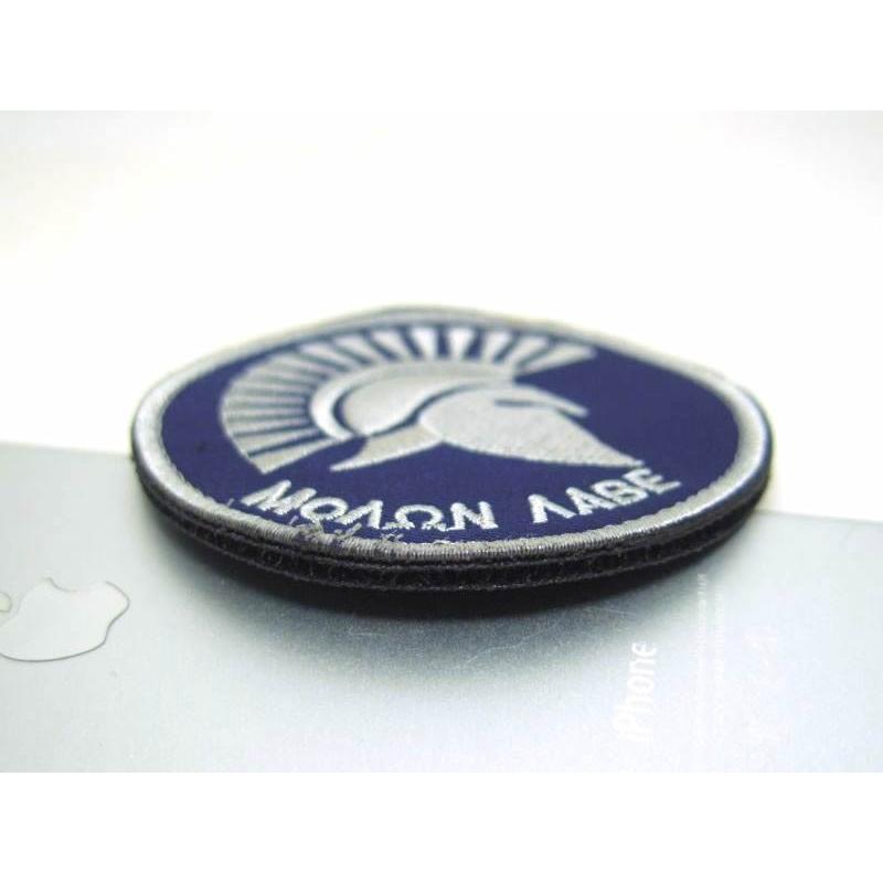 スパルタの Molon Labe パッチ ワッペン ベルクロ グレー 8cm 送料無料