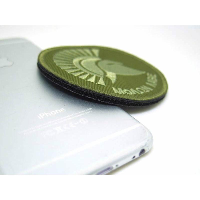 スパルタの Molon Labe パッチ ワッペン ベルクロ グリーン 8cm : まる