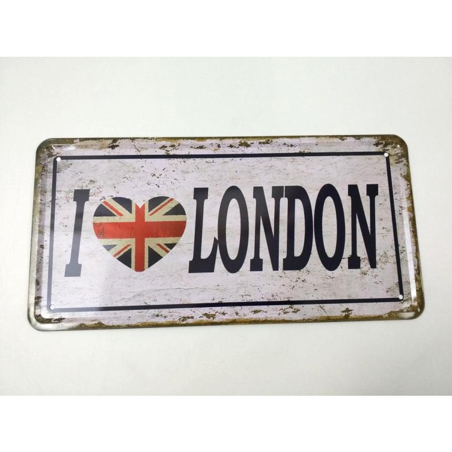 アメリカ ナンバープレート風 ブリキ看板 I LOVE LONDON ロンドン