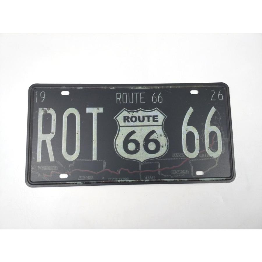アメリカナンバープレート風ブリキ看板 ルート66 ROUTE66 レトロ
