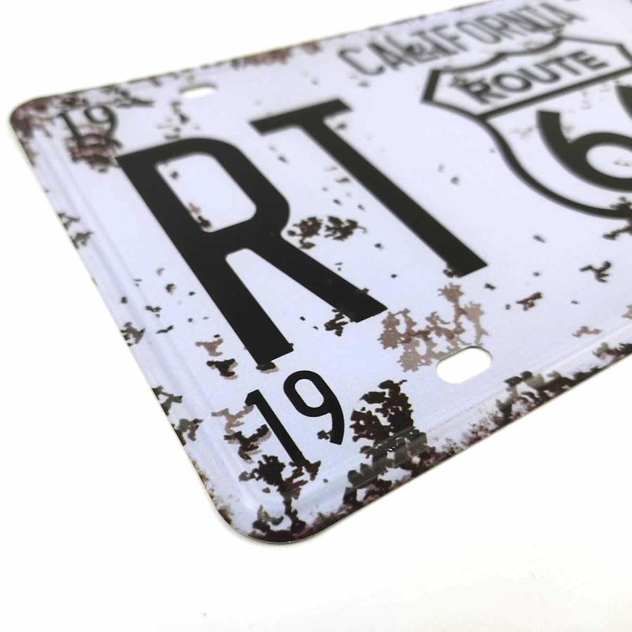 アメリカン風ブリキ看板 ナンバープレート ルート66 白 カリフォルニア