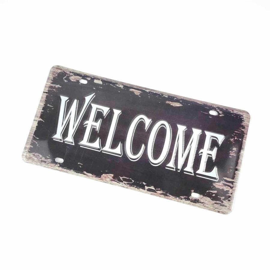 アメリカン風ブリキ看板 WELCOME 30.7cmX15.2cm ビール バー レトロ
