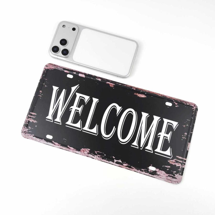 アメリカン風ブリキ看板 WELCOME 30.7cmX15.2cm ビール バー レトロ