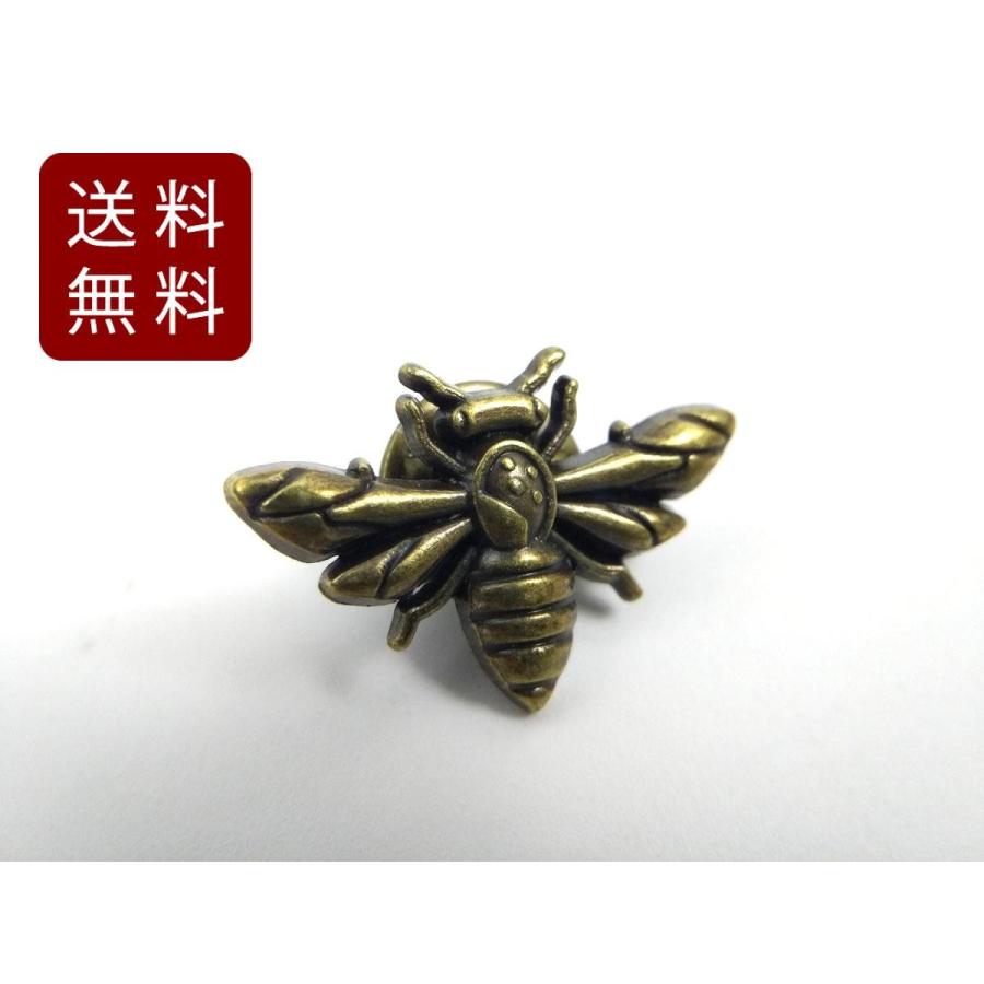 ハチ ピンバッジ ピンズ ビンテージ風 ミツバチ 蜜蜂 ゴールド 3cmX2cm