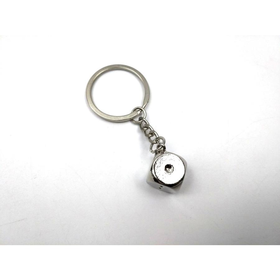 サイコロ キーホルダー シルバーカラー DM便発送 : まるともストア