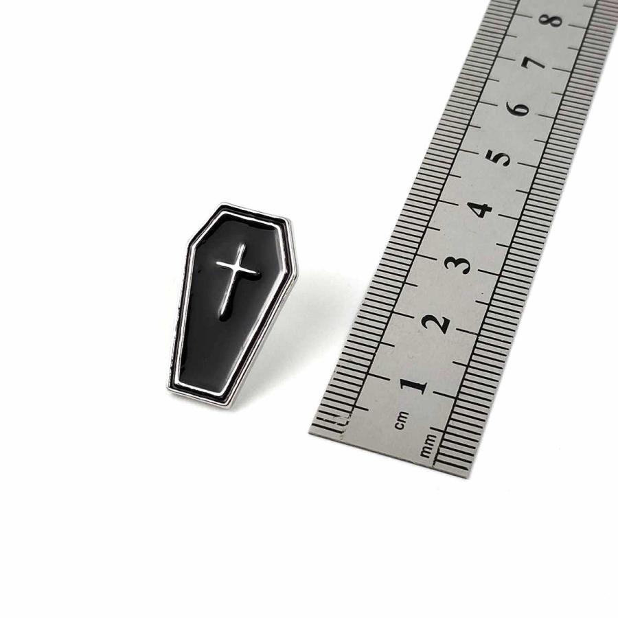 棺桶 ピンバッジ 十字架 オカルト 3.2cmX1.8cm ピンズ 留め具 バッチ