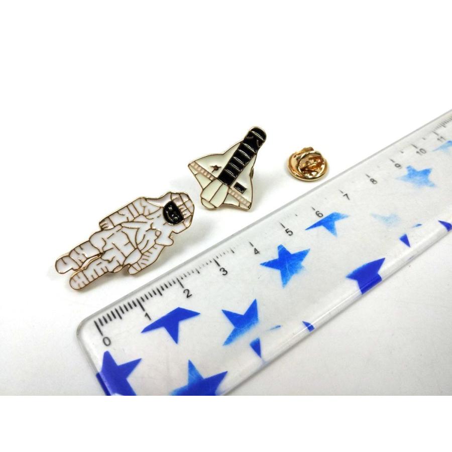 宇宙飛行士 スペースシャトル ピンバッジ 2個セット 送料無料 : まる