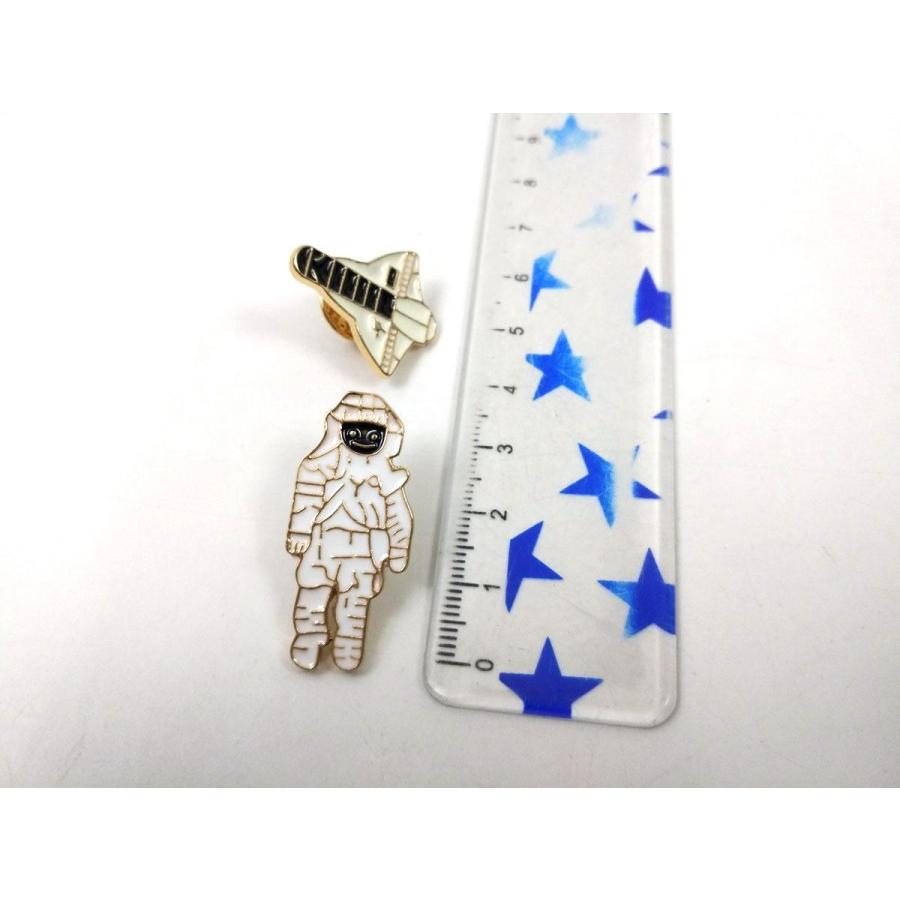 宇宙飛行士 スペースシャトル ピンバッジ 2個セット 送料無料 : まる  