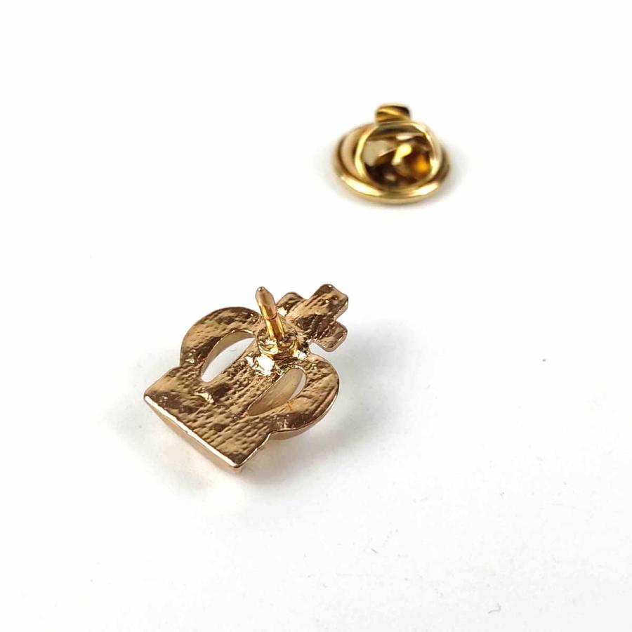 クラウン 王冠 立体 3D ピンバッジ ゴールド 1.2cmX1.6cm ピンズ
