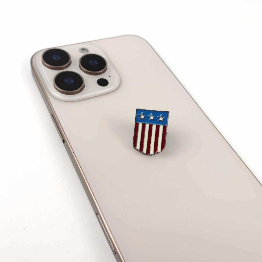アメリカ 国旗 ピンバッジ 盾形 USA 1.5cmX2.2cm 留め具 バッチ