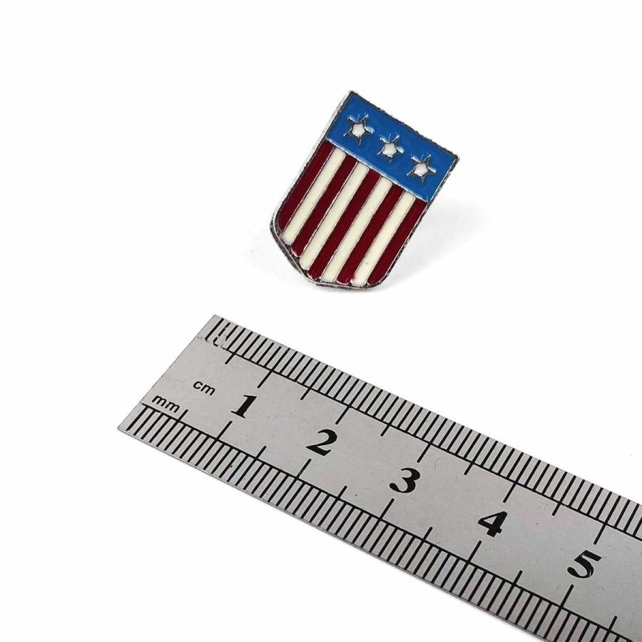 アメリカ 国旗 ピンバッジ 盾形 USA 1.5cmX2.2cm 留め具 バッチ