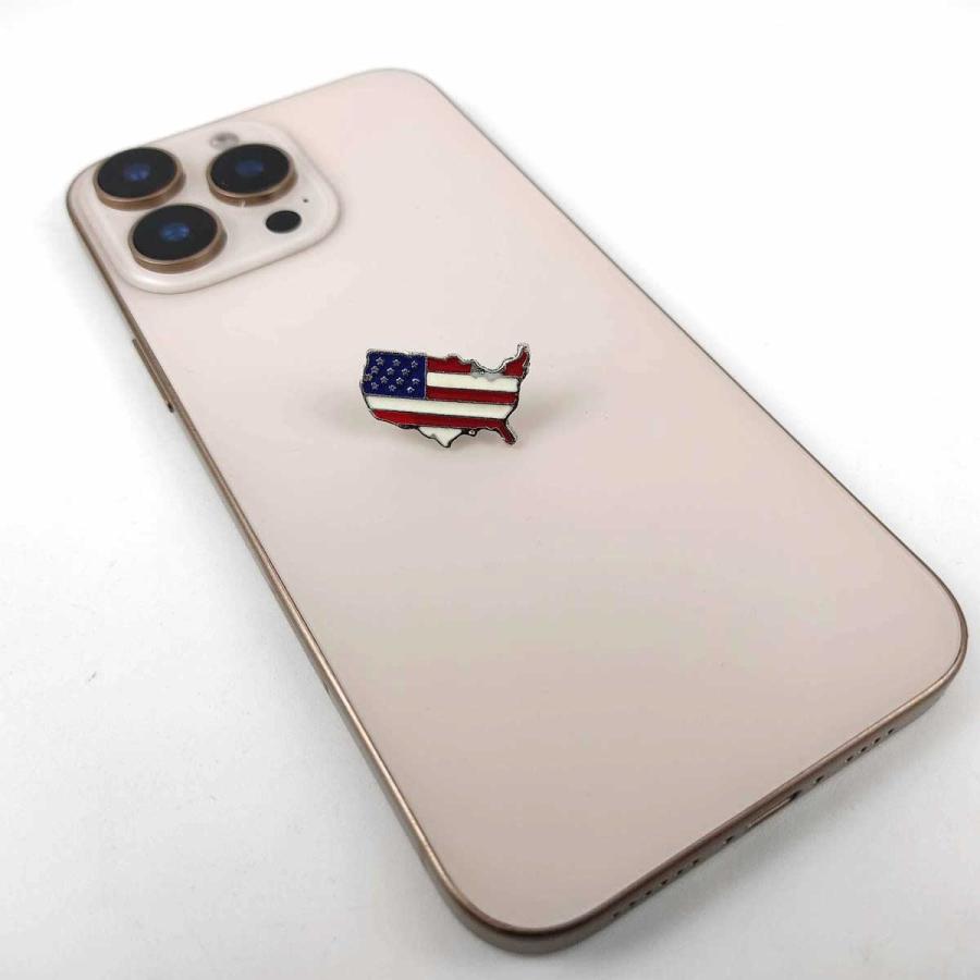 アメリカ ピンバッジ 国旗 国の形 2.5cmX1.5cm アメリカ合衆国 地図