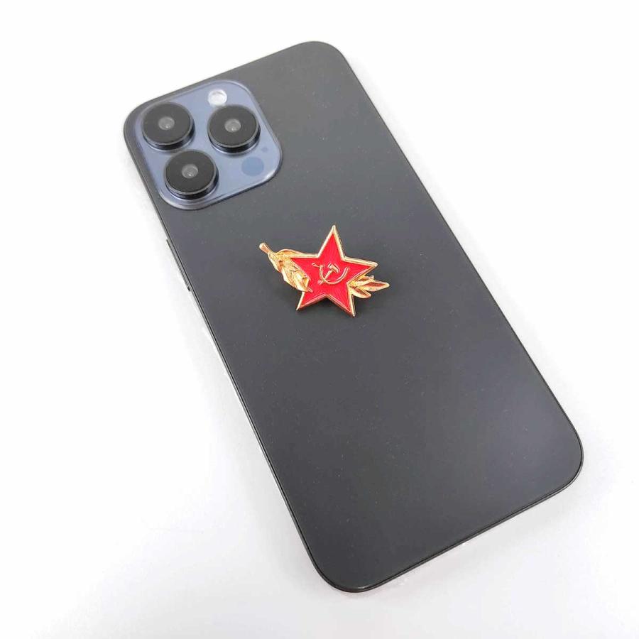 ソ連 ソビエト ピンバッジ 星 葉 レッド 3.6cmX2.5cm 社会主義 ソ連 ソビエト ピンバッジ 星 葉 レッド 3.6cmX2.5cm 社会主義