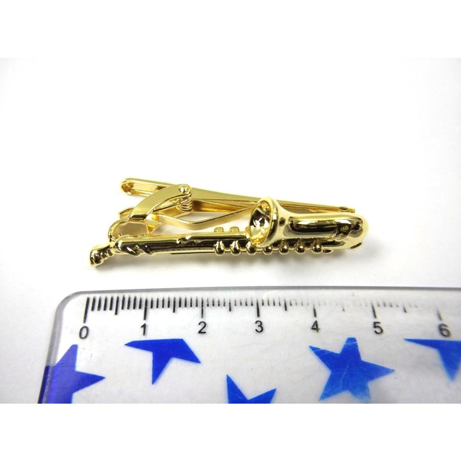 サックス ネクタイピン フォーマル ゴールド パーティーに 5cmX1.6cm