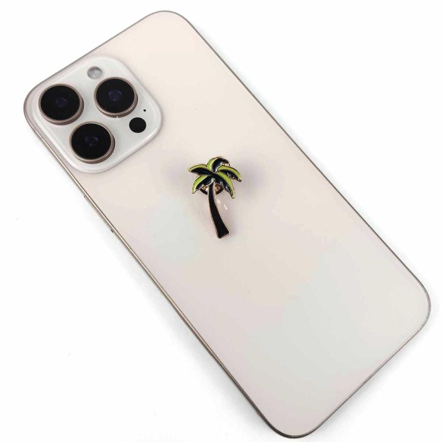 ヤシの木 ピンバッジ ピンズ ゴールド 1.8cmX2.8cm 留め具 バッチ