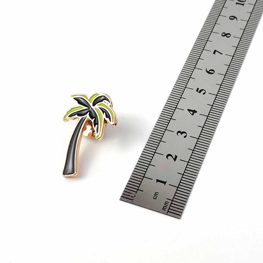ヤシの木 ピンバッジ ピンズ ゴールド 1.8cmX2.8cm 留め具 バッチ