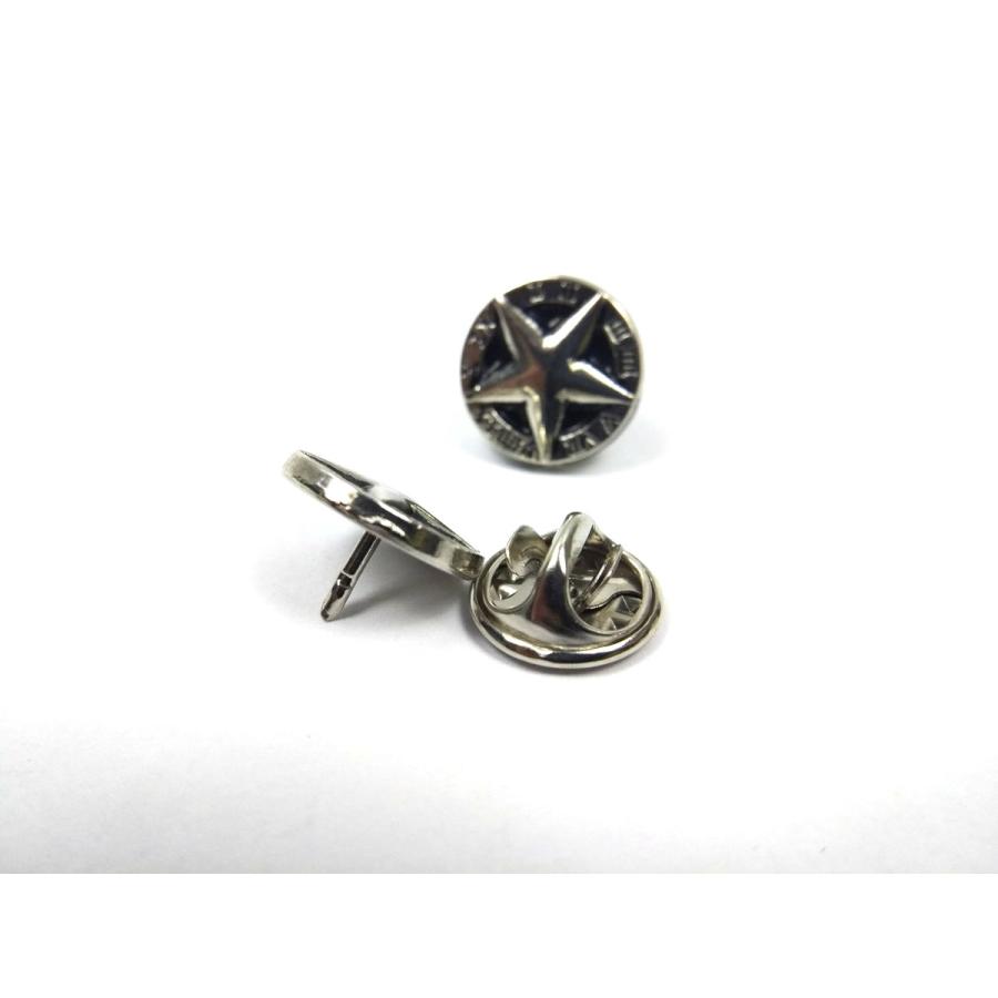 星 スター 丸 ローマ数字 ピンバッジ シルバー 2個セット 1.2cmX1.2cm