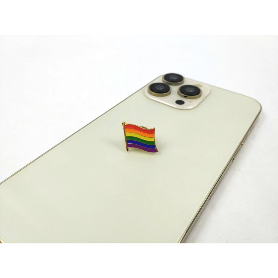 レインボー フラッグ 虹 ピンバッジ ピンズ LGBT 1.5cmX1.6cm プライド