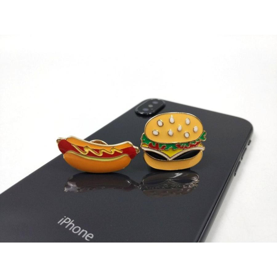ハンバーガー ホットドッグ ピンバッジ 2個セット ピンズ ファスト