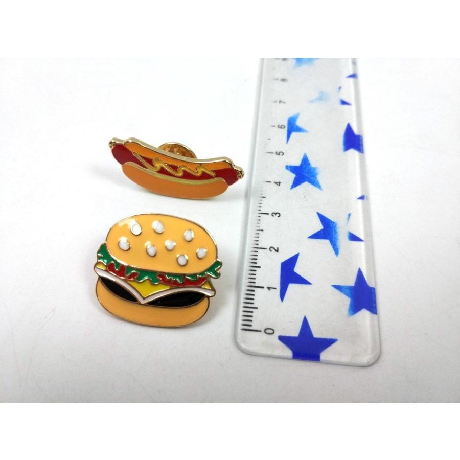 ハンバーガー ホットドッグ ピンバッジ 2個セット ピンズ ファスト