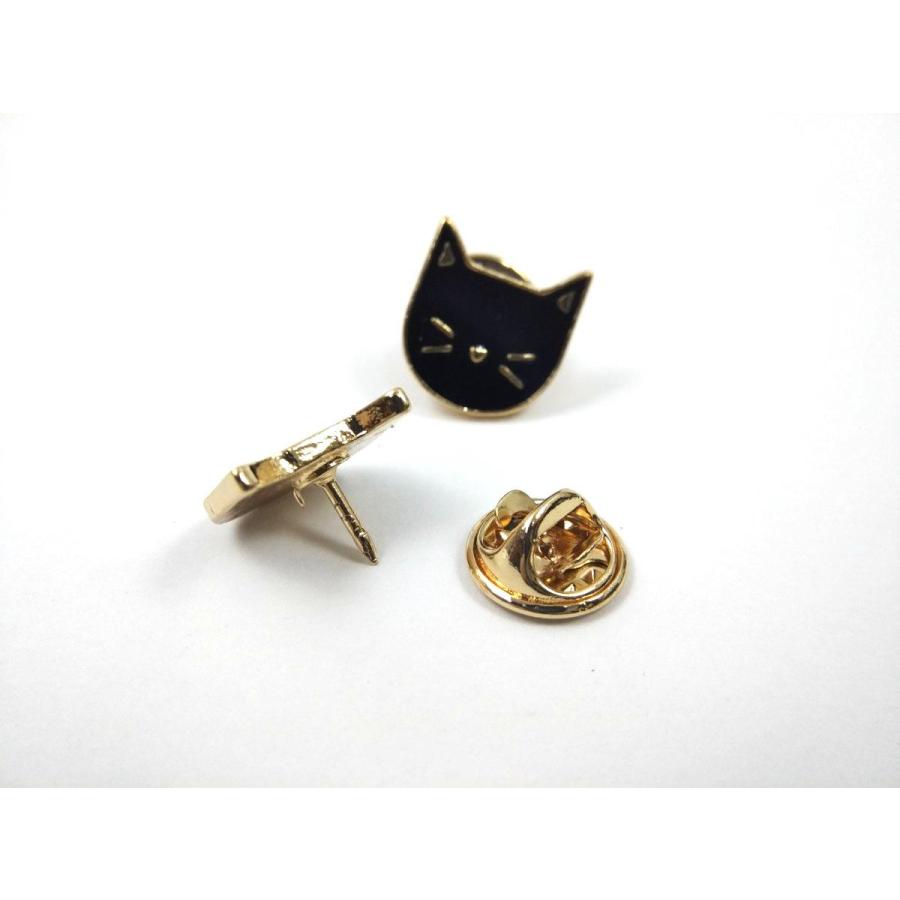 ネコちゃん ピンバッジ 黒と白 キャット 白猫 黒猫 2個セット Y1位