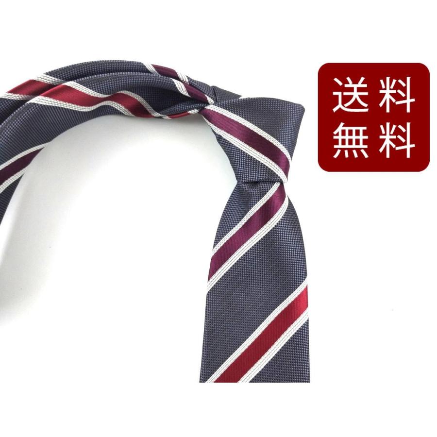 ナロータイ 細ネクタイ ストライプ グレーXレッド : まるともストア