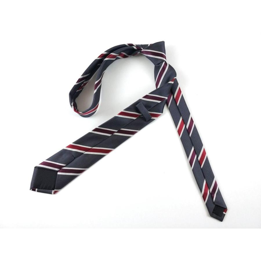 Saint Laurent ナロータイ ネクタイ ストライプ ブラック 赤 Saint Laurent ナロータイ ネクタイ ストライプ ブラック 赤