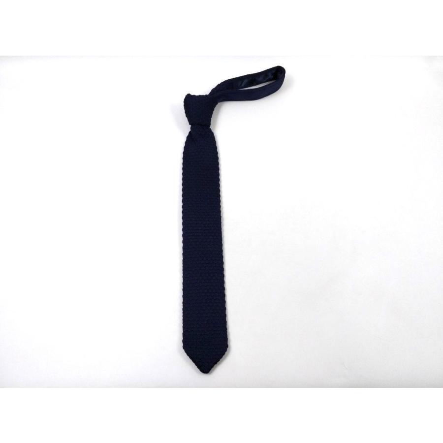 シャルべ ネイビーブルー ニットタイ シャルべ ネイビーブルー ニットタイ シャルべ ネイビーブルー