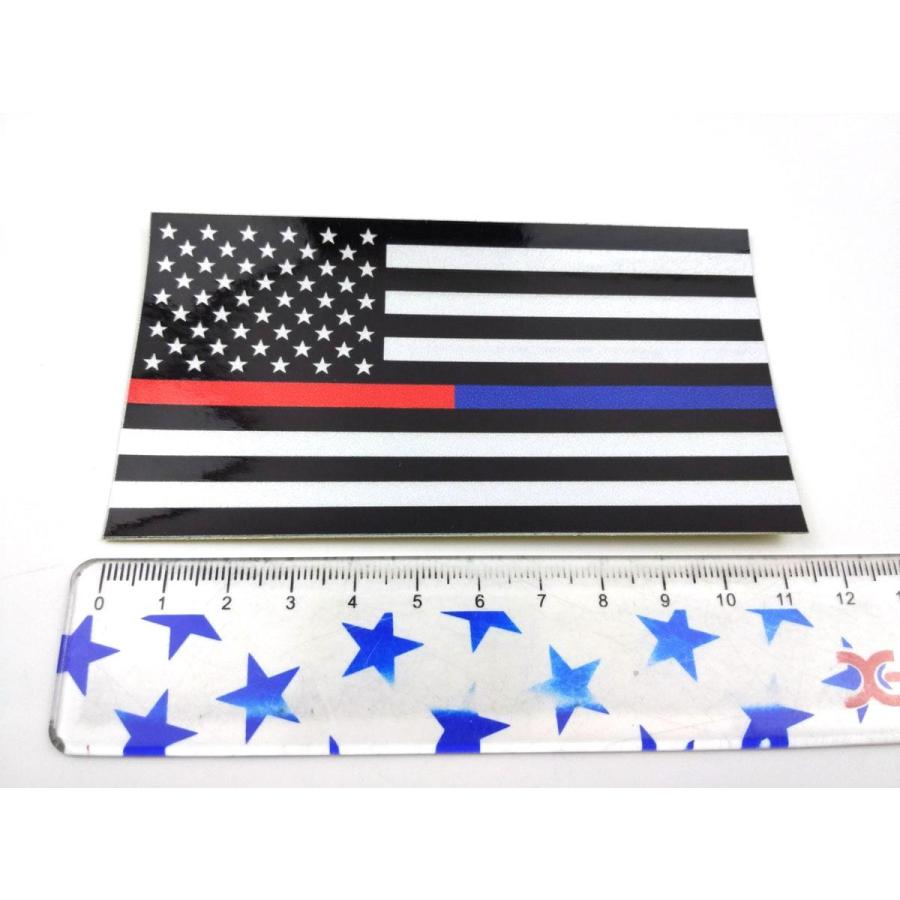 アメリカ国旗 星条旗 ブルーライン レッドライン 11.5cmx6.3cm 防水 