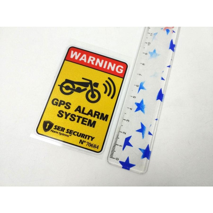 バイク用 GPS 盗難防止 防水ステッカー シール リフレクター WARNING