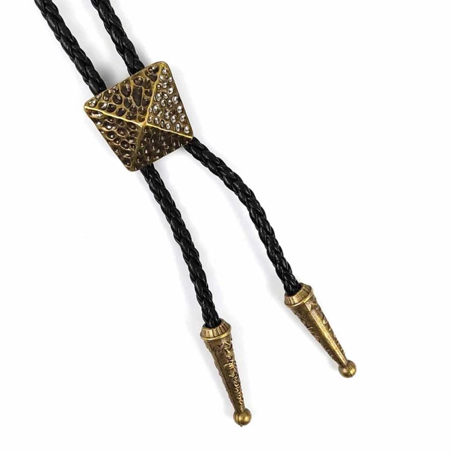 紐ループタイ アンティーク ボロタイ ピラミッド プレート アジアン 全