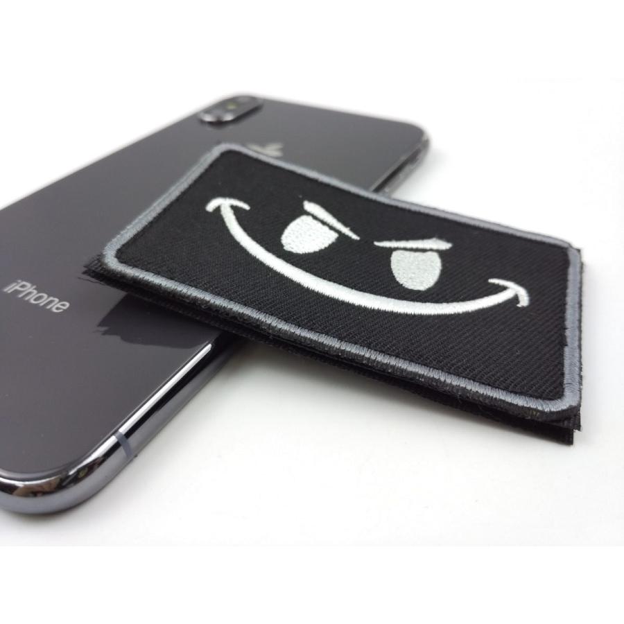 スマイルマーク タクティカル パッチ ワッペン ベルクロ 全2色 8cmx5cm