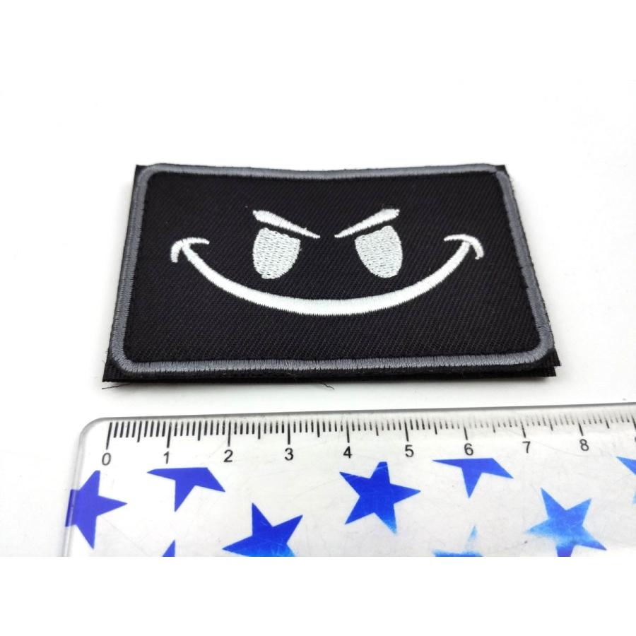 スマイルマーク タクティカル パッチ ワッペン ベルクロ 全2色 8cmx5cm