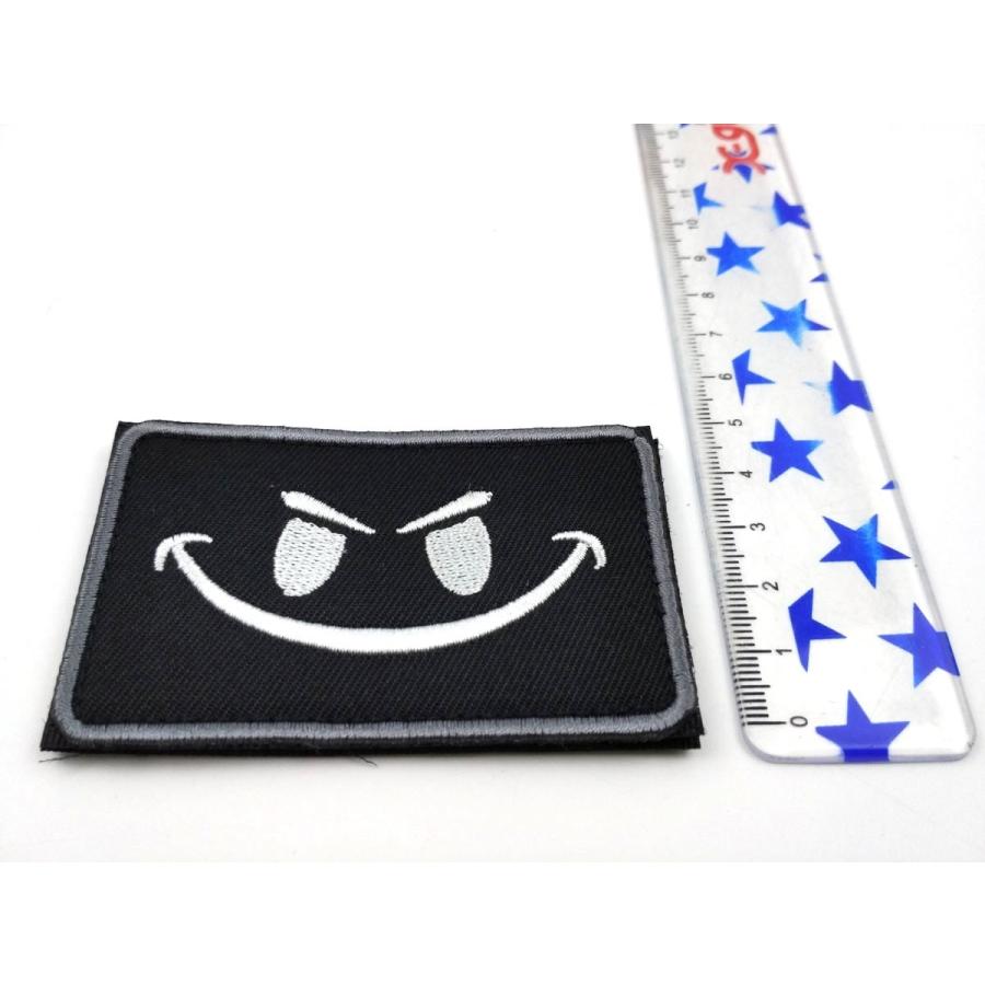スマイルマーク タクティカル パッチ ワッペン ベルクロ 全2色 8cmx5cm