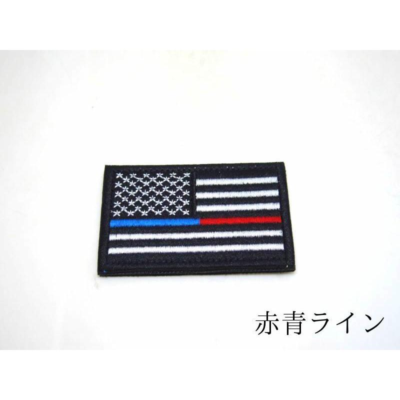 アメリカ国旗 星条旗 パッチ 8cmx5cm 全6色 ベルクロ ワッペン